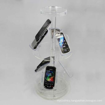 Round Floor Acrylic Mobile Phone Display Stands